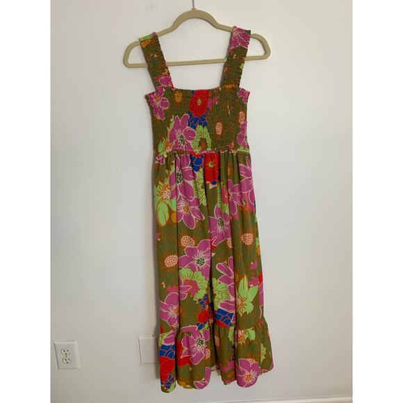 Entro Floral Smocked Maxi Dress size small - Picture 2 of 6